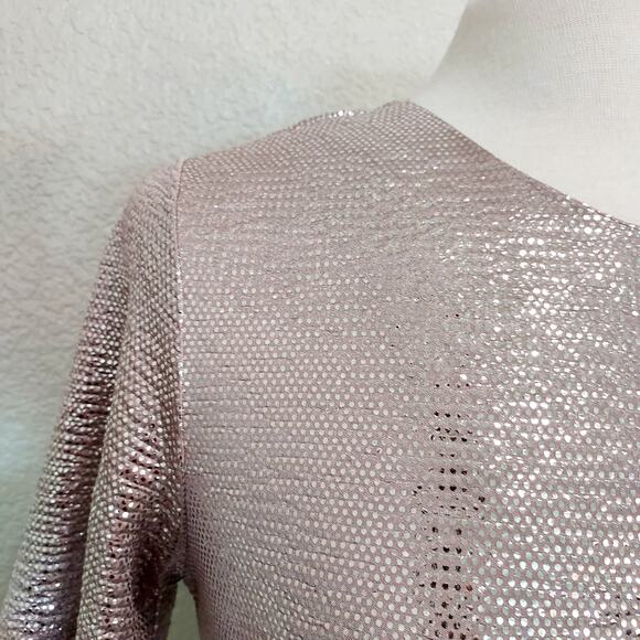 Monteau Los Angeles Rose Gold Shimmer Blouse Size M - Picture 5 of 11